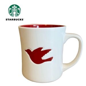 Starbucks Red Dove White Ceramic Mug